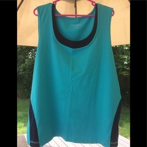 Woman’s 3X Blue with black accents tank style top